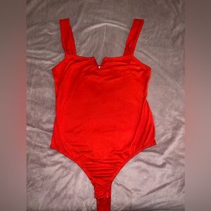 Red Vestique Bodysuit